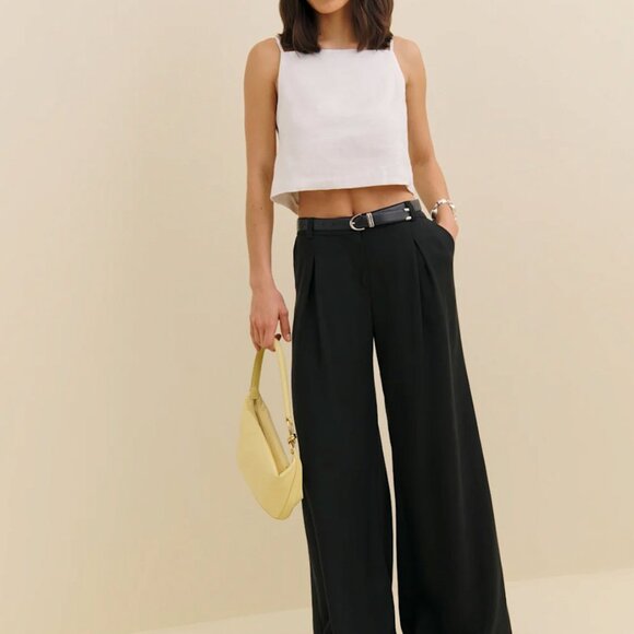 Reformation Kerri Linen Top White Small - Picture 2 of 7